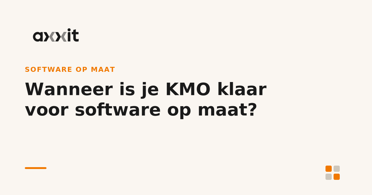 Van Excel naar software op maat: wanneer is je KMO eraan toe?